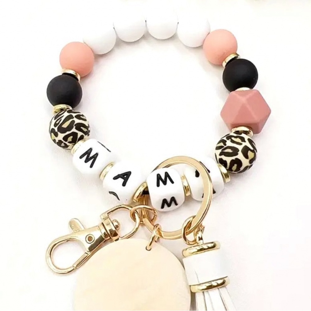Mama Beaded Keyring Bracelet Leopard | Women | Gift | Mother’s Day